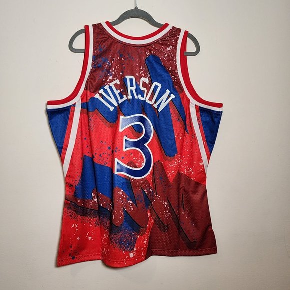 Allen Iverson Mitchell & Ness Hyper Hoops Swingman Jersey 1996 Men's sz 2XL New - Picture 2 of 6
